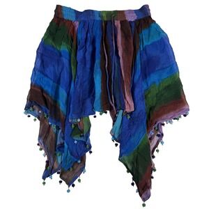Zara Skirt Womens Small Handkerchief Hem Beaded Festival Boho New With Tags
